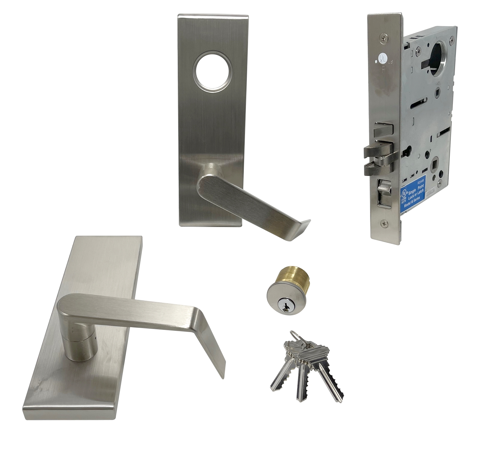 Mortise Lock, ANSI: Grade 1, Function: Deadbolt/Storeroom, US32D Satin ...