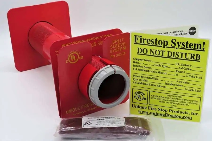 Firestop Sleeve System, 12 in. L, 2 in. W, Steel, Red