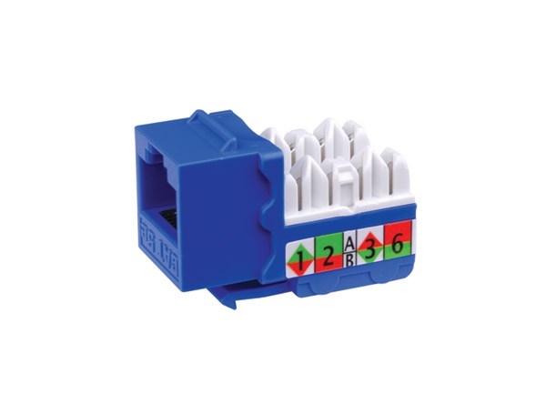 Category 5E 90 Degree Keystone Inserts - 8 Conductor and Yellow