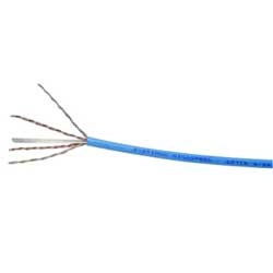 Copper Cable, Category 6, 23 AWG, 4 Pair, Unshielded, UTP, Solid Bare Copper Conductor, FEP/PVC, CMP, Plenum Cable, Blue Jacket, 1000Ft, Boxes