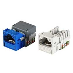 1 port RJ45 modular jack with 110 terminations unshielded twisted pair T568A/B wiring Cat 6 GigaSPEED color electric ivory comcode: 700206717