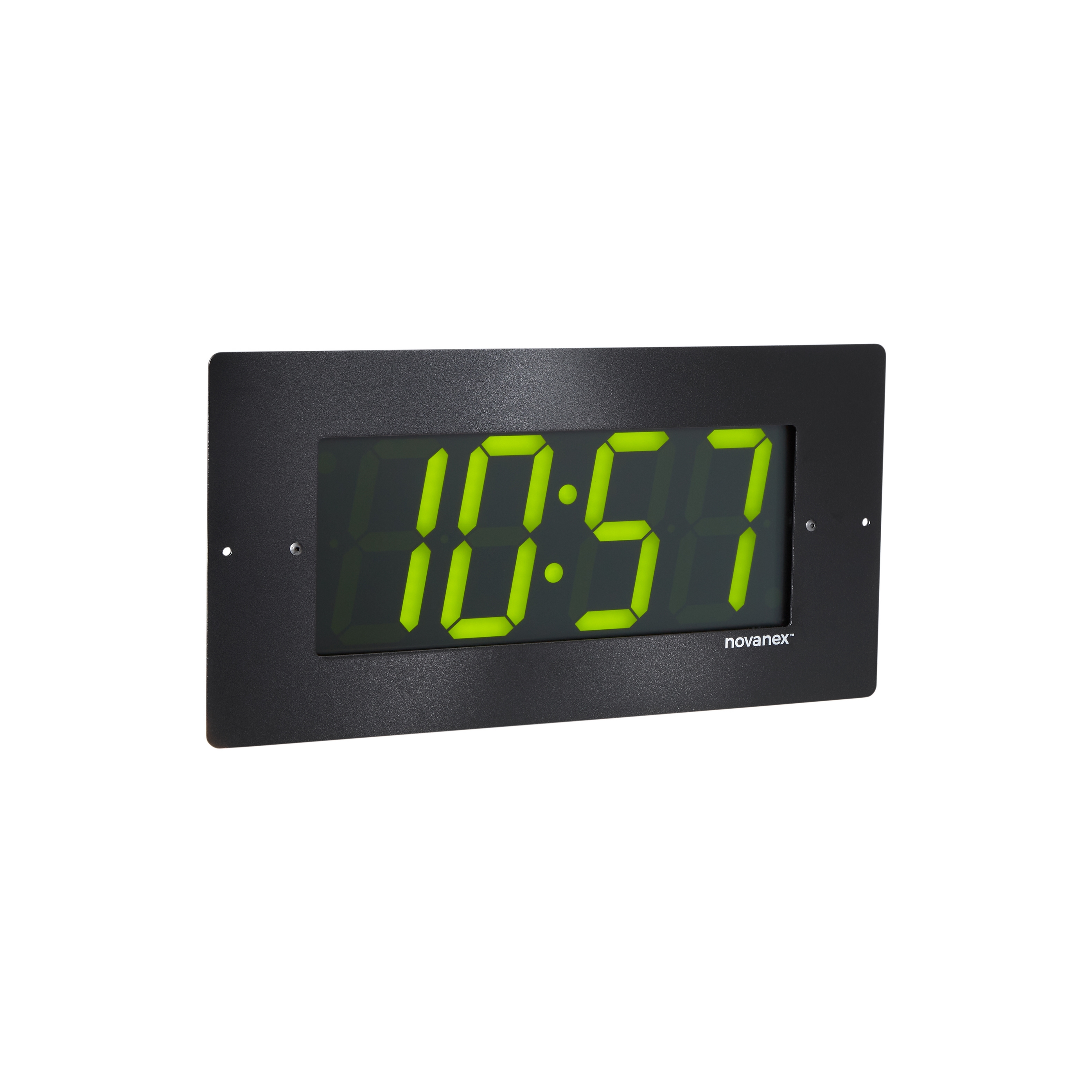 Digital Clock, LED, Black, ABS; Aluminum, Green