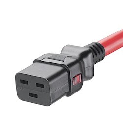 LOCKING POWER CORD, IEC C20   TO IEC C19, 6 FEET, 10 PK,    RED