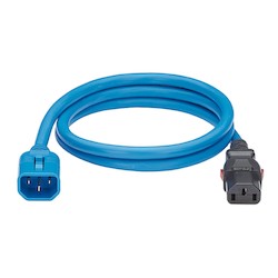 LOCKING POWER CORD, IEC C14   TO IEC C13, 8 FEET, 10 PK,    BLUE