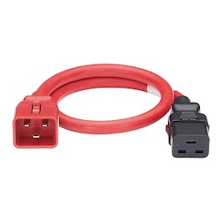 LOCKING POWER CORD, IEC C20   TO IEC C19, 6 FEET, 10 PK,    RED