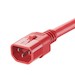 LOCKING POWER CORD, IEC C14   TO IEC C13, 8 FEET, 10 PK,    RED