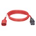 LOCKING POWER CORD, IEC C14   TO IEC C13, 8 FEET, 10 PK,    RED
