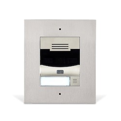 IP Intercom, 1-Button, Flush Mount, 12 Volt DC, 2 Ampere, 130 MM Width x 5 MM Depth x 153 MM Height, Nickel Plated, With Camera