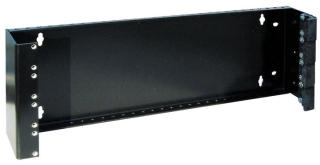 Bracket, Black, Hinged Panel, WxHxD: 19 x 3.5 x 8 in., Rack Units:2U