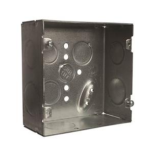 Outlet Box, Square, 1-Hub, 42 cu. in. Capacity, Steel