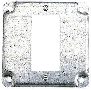 Outlet Box Cover, Square, Steel, Pre-galvanized, 5cu. in., Silver