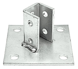 Diagonal Post Base Connector, Gold Galvanized, 3-1/2 in. Ht, 1-11/16 in ...