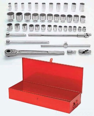 Socket and Drive Tool Set, 3/4 in. Drive, 12 Point, Chrome