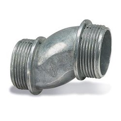 Nipples, 3/4 Inch Offset, Conduit Size 1 Inch, Length 2.68 Inches, Opening Diameter 1.51 Inch, Die Cast Zinc