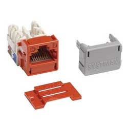 1 port RJ45 modular jack with 110 terminations unshielded twisted pair T568A/B wiring Cat 6 GigaSPEED color orange comcode: 700206683