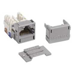 1 port RJ45 modular jack with 110 terminations unshielded twisted pair T568A/B wiring Cat 6 GigaSPEED color electric gray comcode: 700206733