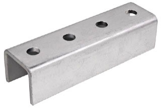 PVC Coated Four Hole U Support for use with A Series Channel, Steel, Gray