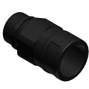 Conduit Connector, PG36, PG Metal Thread Connection, Black
