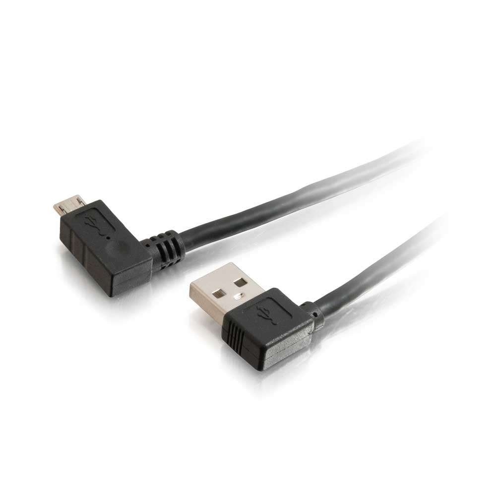 Cable, USB-A Male to USB Micro-B Male, Black, 100mA, 4.4mm, Stranded ...