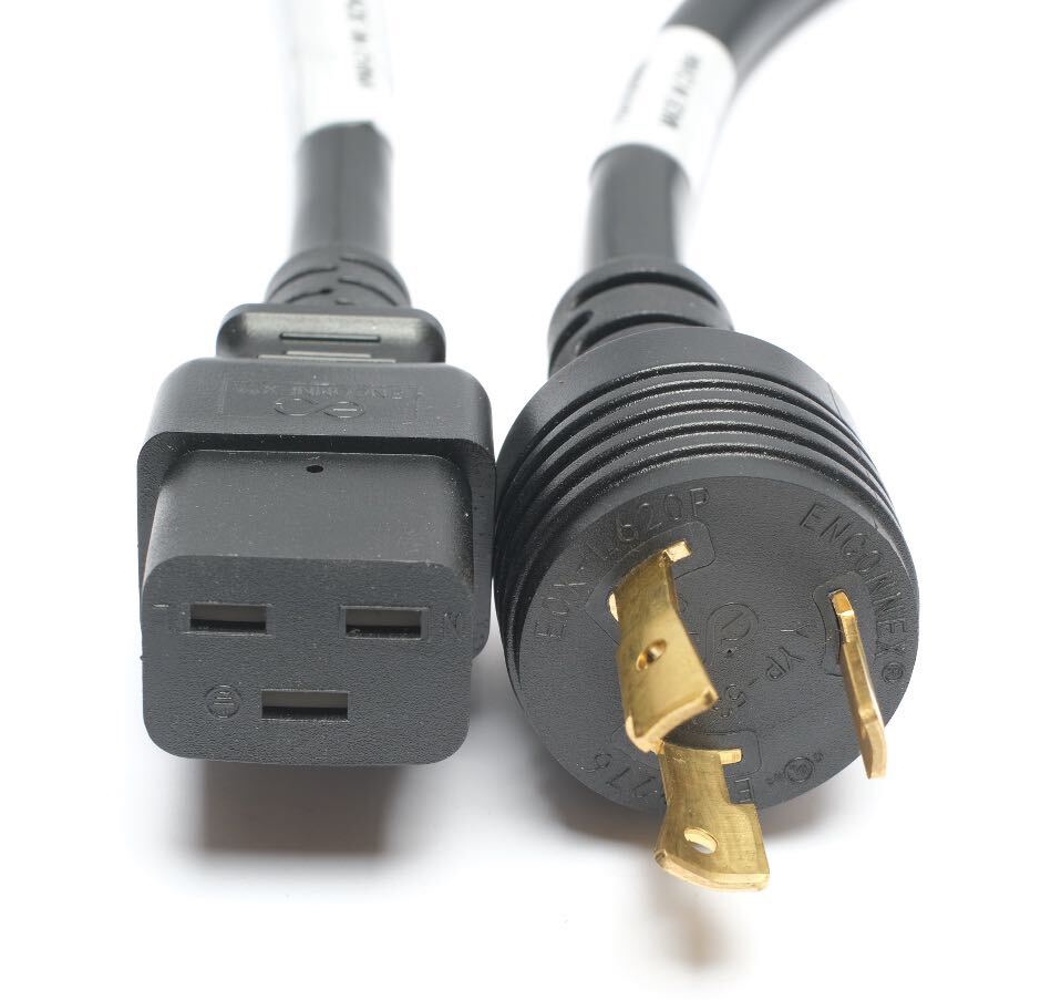 Non-Locking SJT Power Cord,12 AWG,Flexible,PVC Jacket,Black Jacket