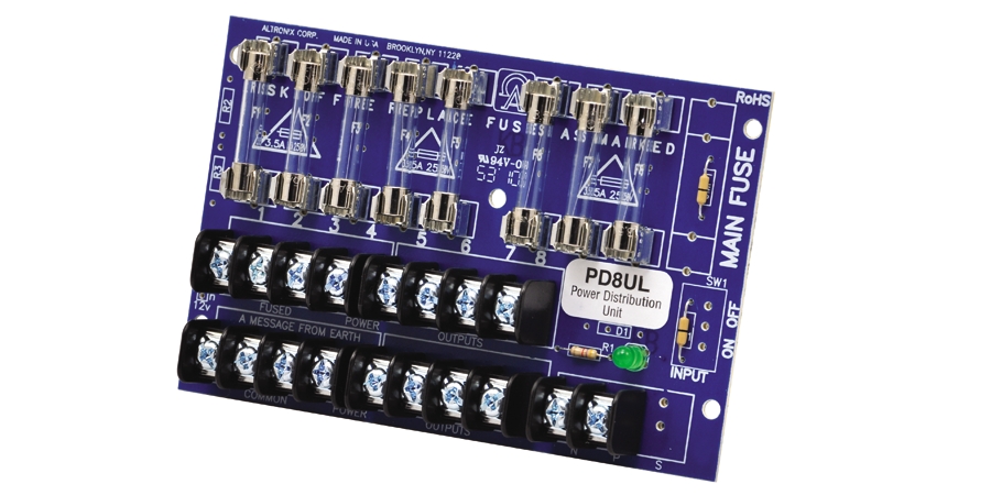 Power Distribution Module, 12/24 VDC or 24/28 VAC, 0 to 49 C