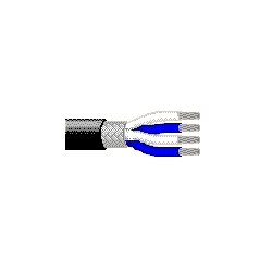 Multi-Conductor - Four-Conductor Star Quad, Low-Impedance Cable 4 28 AWG STR PP Shield PVC Black, Vivid Matte