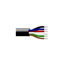 Multi-Conductor Cable, 6 Conductors, 22 AWG, Solid, Bare Copper, PVC Insulation, PVC Jacket