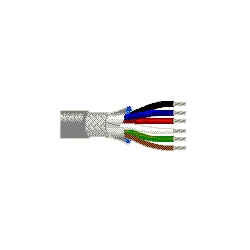 22 AWG, 6 stranded (7x30) tinned copper conductors, S-R PVC insulation, overall Beldfoil + tinned copper braid shield, PVC jacket, 300V, 80C