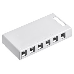 QuickPort Surface Mount Housing, 6-Port, White