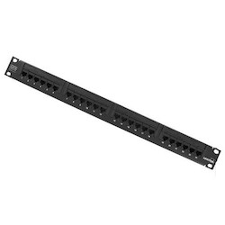 GigaMax 5e Universal Patch Panel, 24-Port, 1RU, Category 5e, Includes Cable Management Bar
