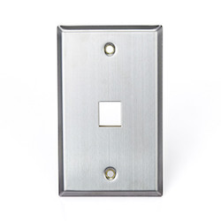 QuickPort Wallplate, Single Gang, 1-Port, Stainless Steel