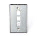 QuickPort Wallplate, Single Gang, 3-Port, Stainless Steel