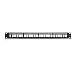 QuickPort Patch Panel with Magnifying Lens Label Holder, 24-Port, 1RU, Includes Cable Management Bar