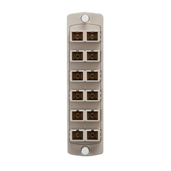 Opt-X Precision Molded Plate (Beige), 62.5/125um Multimode OM1, Duplex SC, 12 Fibers, Zirconia Ceramic Sleeve