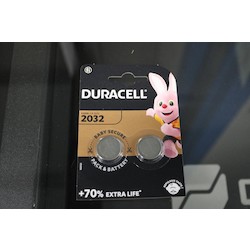 DL/CR2032 DURACELL BATTERY 3V LITHIUM DISPOSABLE BATTERY    1=1 PACK OF 2