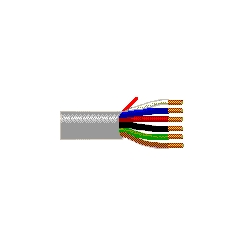 22 AWG, 6 solid bare copper conductors, PVC insulation, PVC jacket with ripcord, 75C, gray. Sequential footage marking every two feet