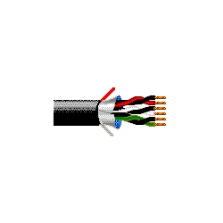 Multi-conductor cable, 18 AWG, 3-pair bare copper conductors, PVC insulation, 1000&#8217; reels, multiple pairs cabled together, overall Beldfoil shield and drain wire, overall PVC jacket with rip cord. Sequential footage marking every two feet