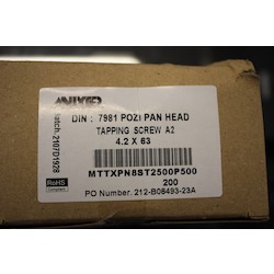 NO.8 X 2.1/2 A2 S/ST PZ PAN HDS/TAPPER TYPE AB DIN7981