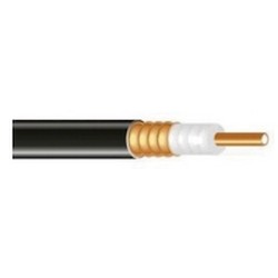 Coax Cable 1/2&quot; Super Flex Corrugated Copper Shield Blk PE Jkt
