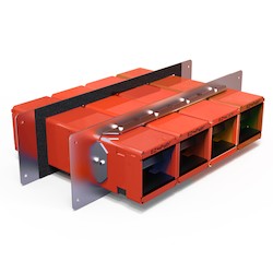 EZ-Path Series 33 four-gang fire-rated device kit - includes four EZ-Path Series 33 fire-rated devices, one pair (2) four-gang wall plates and labels