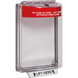 Universal Stopper, Indoor/Outdoor, Dome Cover, Flush Mount, Polycarbonate, Red Fire Label, Without Sounder