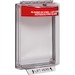 Universal Stopper, Indoor/Outdoor, Dome Cover, Flush Mount, Polycarbonate, Red Fire Label, Without Sounder