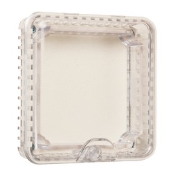 Small Thermostat Protector, Clear, Flush Mount, 100mm (4&quot;) H x 100mm (4&quot;) W x 35mm (1.42&quot;) D