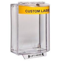 UNIV STOPPER YELLOW SHELL     CLEAR, SURFACE - CUSTOM LABEL