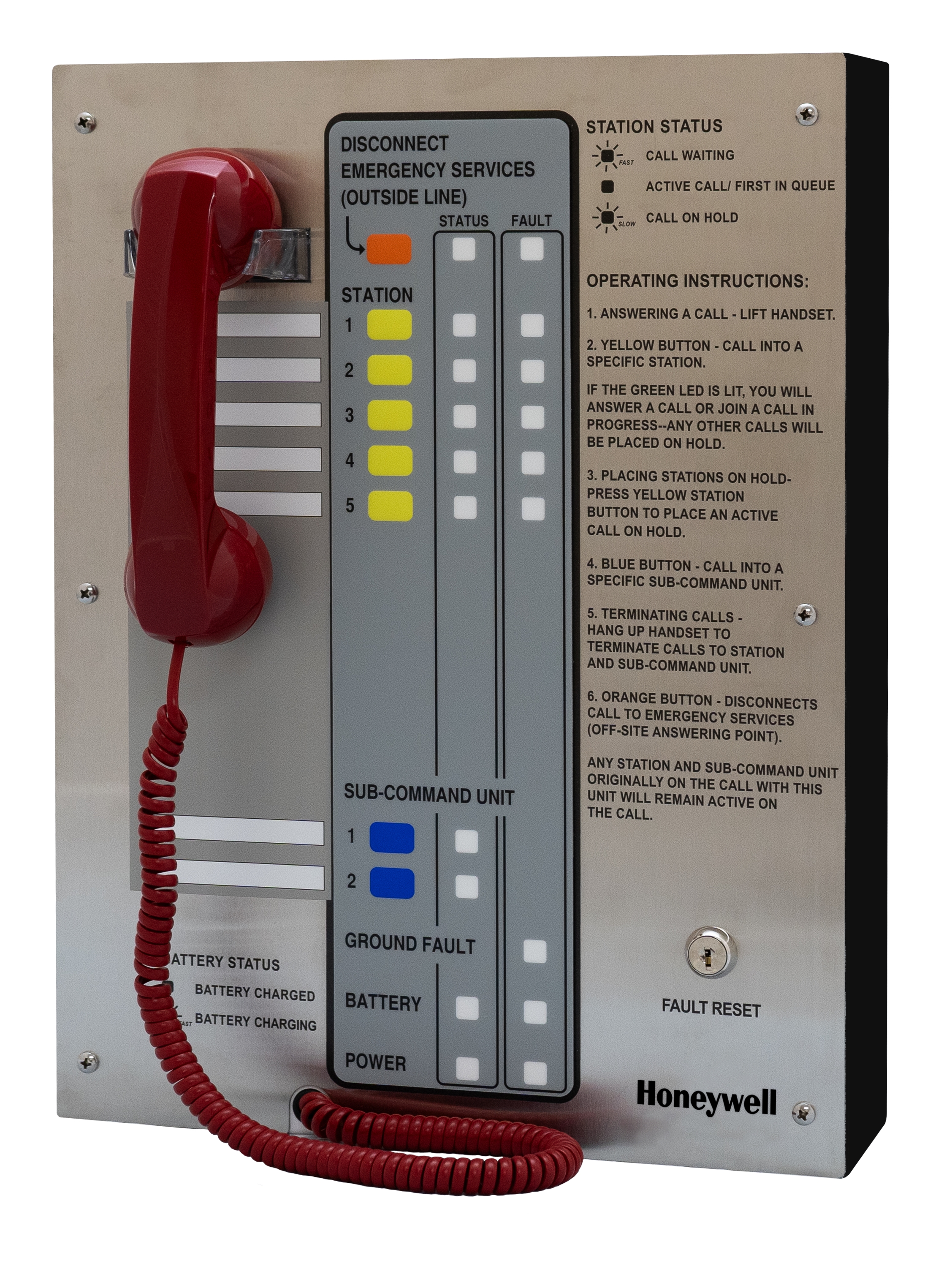 Area of Refuge Command Unit, 5-Call Station, Black, 16 ga. Steel ...