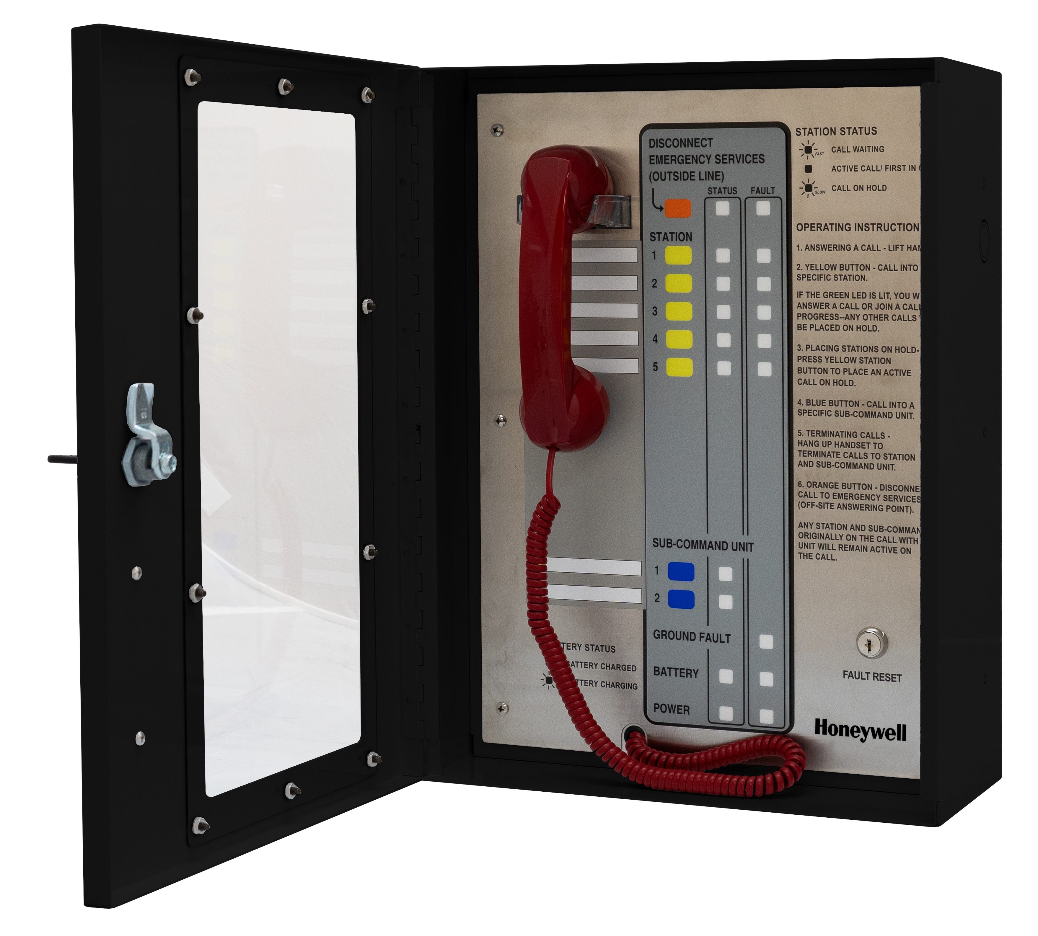 Area of Refuge Command Unit, 5-Call Station, Black, 16 ga. Steel ...