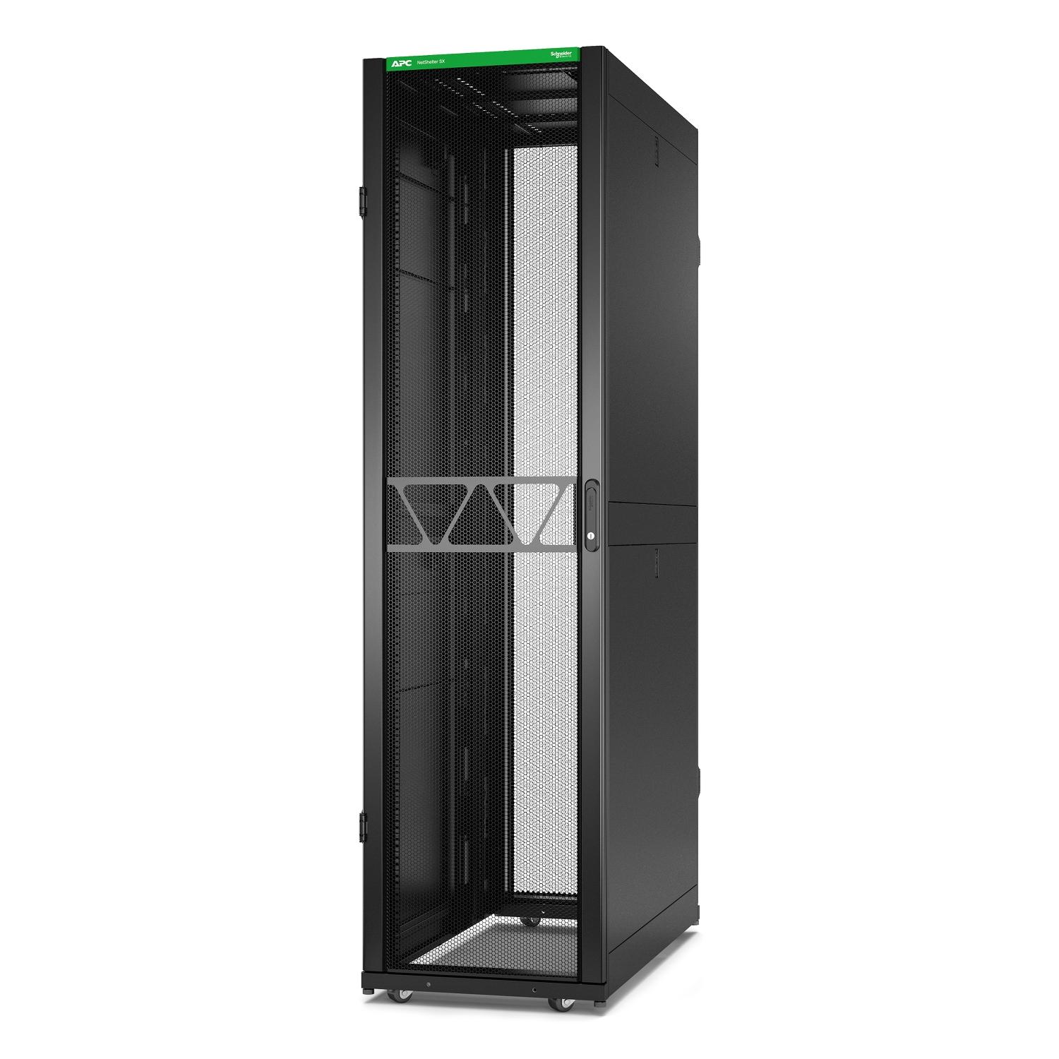 Rack Enclosure, 48U, Steel, Black, Mounting Width 19 in., Overall Width ...