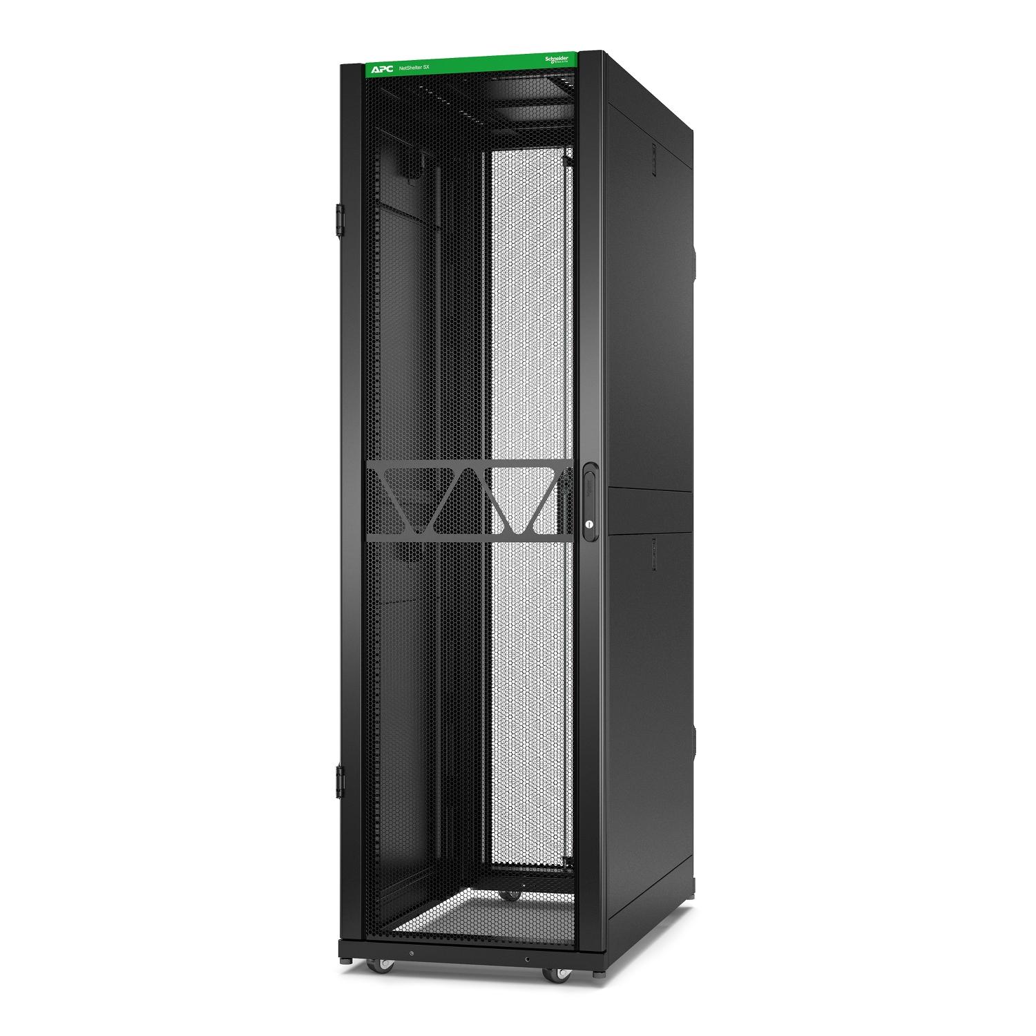 Rack Enclosure, Steel, Black, Mounting Width 19 in., 42U