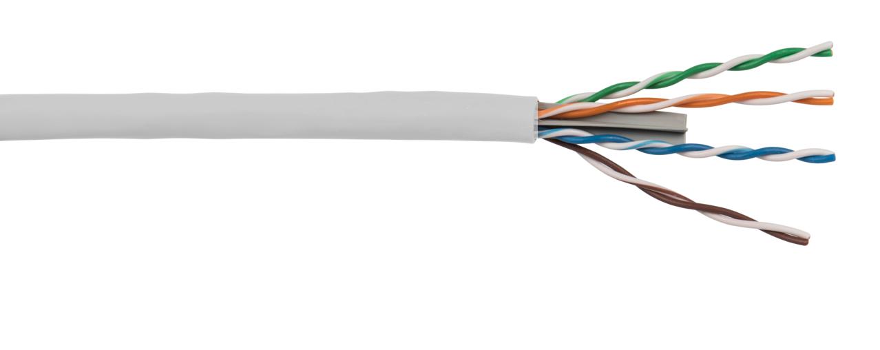 23-4P UTP-CMR SOL BC CAT6 PVC WHITE JACKET 1000'REEL