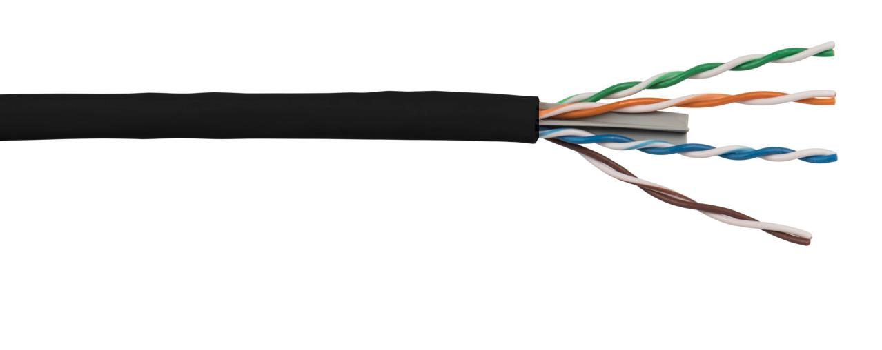 23-4P UTP-CMR SOL BC CAT6 PVC BLACK JACKET 1000'REEL
